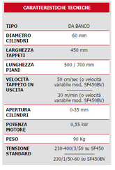 SF450B / SF450BV - SFOGLIATRICE 450